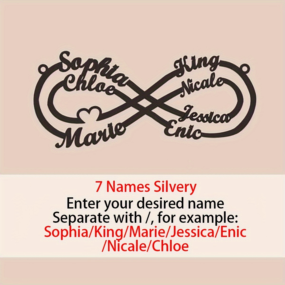 Custom Personalized 18K Plated Name Infinite Necklace for Women